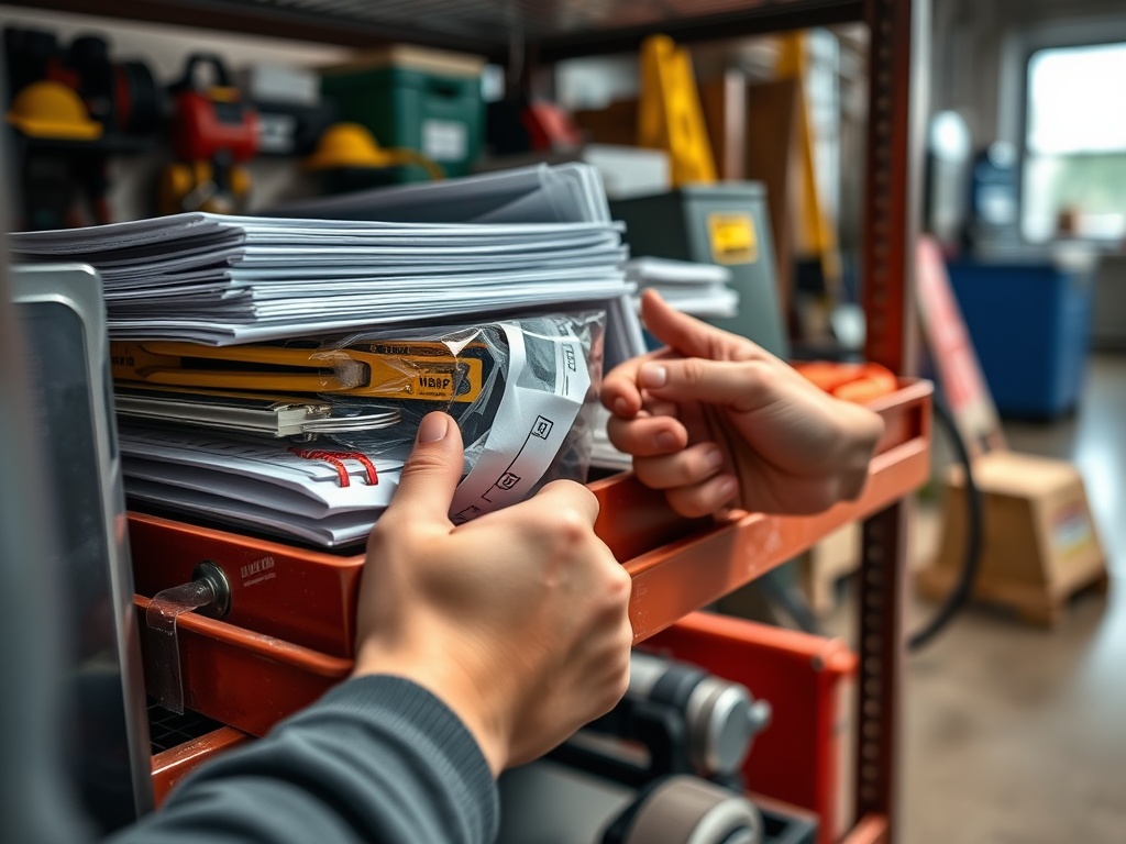 Maintenance carts, storage bins, and labeling systems that work